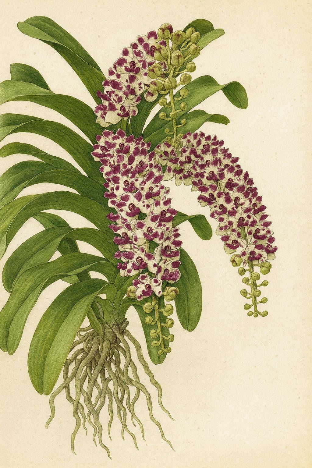 x2 Rhynchostylis gigantea Orchid (Select Pink): Foxtail Orchid, Aerides